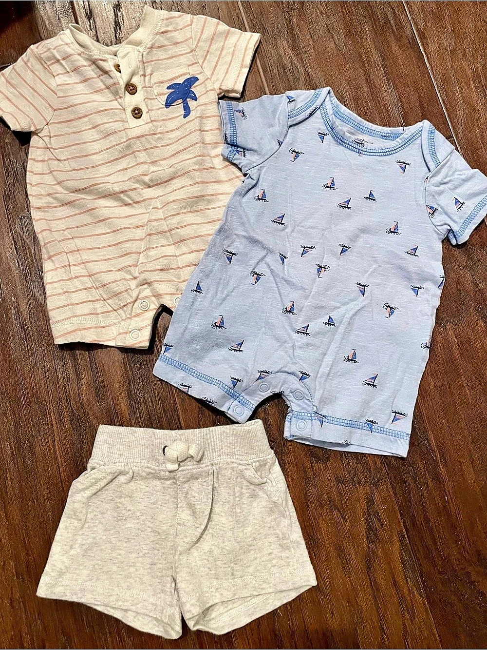 Carter's Baby 3-Piece Romper & Shorts Set- Newborn